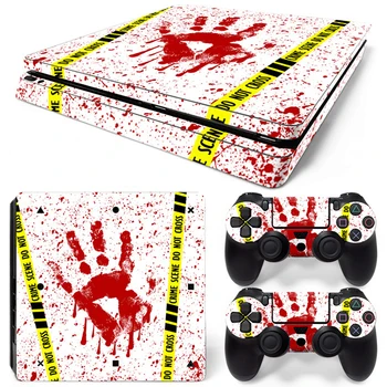 Для тонкой консоли PS4 и 2 контроллеров Наклейка на кожу PS4 Защитная виниловая пленка Полный комплект Bloody Design