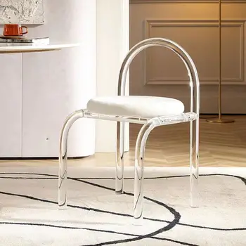 Шестицветный Хрустальный стул для макияжа, Современная Акриловая мебель, Уникальный обеденный стул для отдыха, Прозрачные предметы домашнего обихода