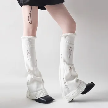 Новые панковские гетры Y2k Hot Girl Beggar Leg Socks, Винтажный вязаный чехол для ног в стиле харадзюку с широкими отверстиями, японские аксессуары