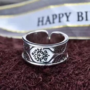Мужское модное серебряное кольцо 2023 года с открытым кольцом серебряное кольцо и национальное открытое кольцо с узором 