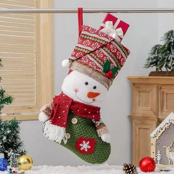 2023 Новые носки с рождественскими украшениями, Носки с мультяшным Санта-Клаусом, Снеговиком и северным оленем, украшения для Рождественской елки, украшения для дома