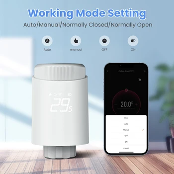 Умный привод радиатора Tuya Zigbee, Термостат для умного дома, клапан радиатора, управление приложением, Работа с Alexa Google Home 2023