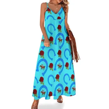 Платье без рукавов с рисунком Кентукки Дерби, свободное летнее платье, женские платья для особого случая