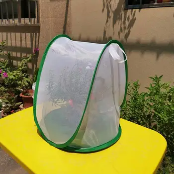 Удобная в переноске сетчатая клетка для насекомых для сада, зеленая клетка для насекомых, складной террариум для сада