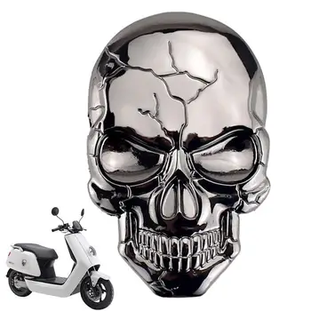 3D металлическая наклейка с черепом, скелет, наклейка на автомобиль, мотоцикл, Эмблема, значок, Череп, Автомобильные аксессуары, металлический череп, наклейка на автомобиль