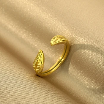 Кольцо в виде оливкового листа из нержавеющей стали CHENGXUN с регулируемым отверстием для вечеринки по случаю дня рождения, юбилея, ювелирный подарок для мужчин и женщин