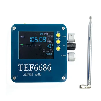1 комплект Полнодиапазонного Приемника TEF6686 Полный FM/AM/Коротковолновый HF/LW Радиоприемник С Телескопической Антенной Синий Пластик