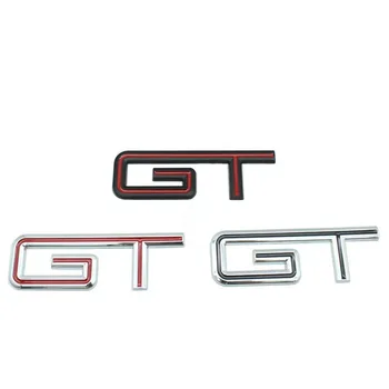 3D металл, черный, Серебристый, красный логотип, Эмблема GT, Значок автомобиля, наклейка на багажник для Ford Mustang GT, Аксессуары Stikcer