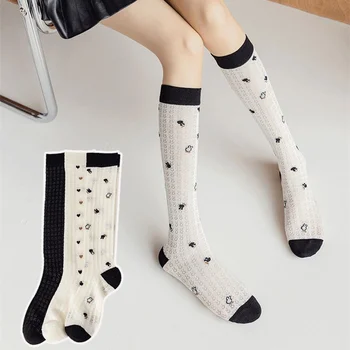Dreamlikelin, весенне-осенние тонкие хлопчатобумажные носки для девочек, Милые дышащие носки со средней трубкой в виде сердца кролика
