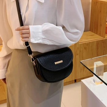 Простая седельная сумка, кожаные сумки через плечо для женщин, тренд 2023, женская сумка, модная однотонная женская сумка через плечо, кошелек
