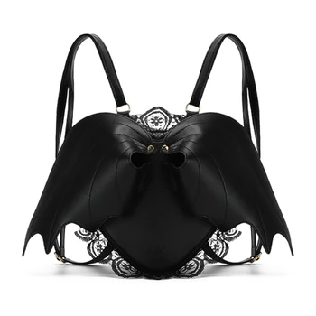 Рюкзак с летучей мышью на Хэллоуин, Черный рюкзак с летучей мышью-ангелом-демоном, сумка с индивидуальным дизайном в готическом стиле, женский модный Универсальный рюкзак