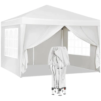 Уличная Портативная складная палатка для вечеринок 10x10 EZ Pop Up Canopy с 4 съемными боковинами + Сумка для переноски + сумка для веса 4шт