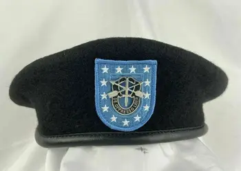 . Пехотный полк армии США, черный шерстяной берет, значок спецназа Sf, военная шляпа