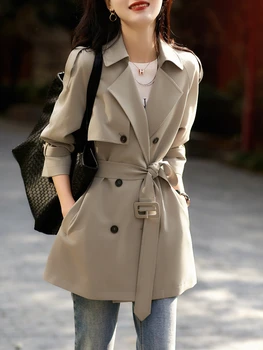 Зимнее женское холодное пальто 2023, новинка осени-зима, однотонный двубортный пиджак, женская ветровка с отложным воротником в стиле ретро