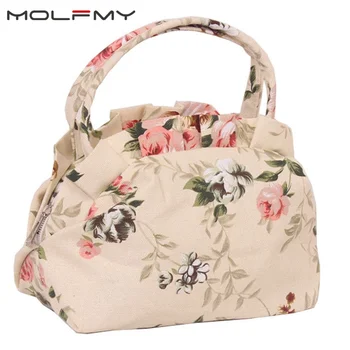 Женские сумки, холщовая женская повседневная сумка с цветочным принтом, женская повседневная сумка для покупок для девочек, маленькая милая сумочка