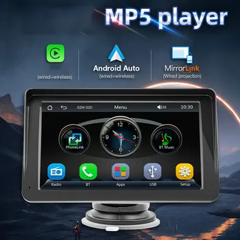 7-дюймовый автомобильный мультимедийный плеер HD 1024P Беспроводной Carplay Android Auto MP5 плеер Сенсорный экран Bluetooth-совместимый реверсивный вход