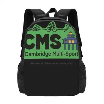 Дизайн рисунка с логотипом Cms, ноутбук, дорожные школьные сумки, логотип Cms в стиле фанки