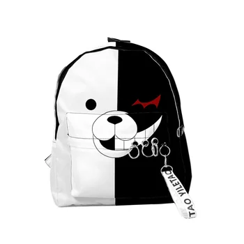 Черно-белый Медведь, рюкзак Danganronpa Monokuma, Оксфордский рюкзак для мальчиков и девочек, Уличная одежда аниме, Детские сумки для ноутбуков