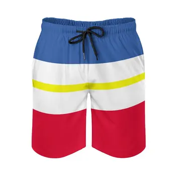 Флаг Мекленбурга-Передняя Померания Аниме BeachCute Регулируемый Шнурок Дышащие Быстросохнущие Мужские Пляжные шорты Свободного Кроя S