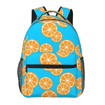 Рюкзак с апельсиновыми дольками, рюкзаки для колледжа с синими фруктами, школьные сумки для девочек с красочным рисунком, забавный рюкзак