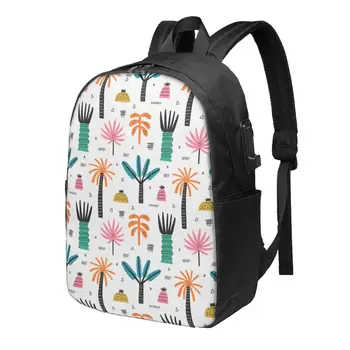 Тропический пляж, пальмы, Классический Базовый холщовый школьный рюкзак, Повседневный рюкзак, офисный рюкзак для мужчин и женщин