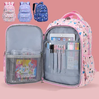 Школьный рюкзак для девочек, легкий, прочный, симпатичный, с несколькими отделениями, для дошкольного образования, для начальной школы, для мальчиков и девочек 6628