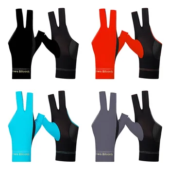 Бильярдные перчатки 1шт, Дышащие Снукерные перчатки с открытыми пальцами, Противоскользящие Портативные Легкие Тренировочные принадлежности многоразового использования.