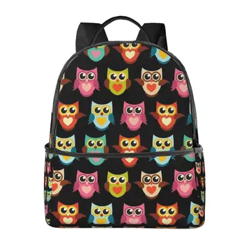 Сова в красочном школьном рюкзаке большой емкости для ноутбука, модный водонепроницаемый регулируемый спортивный рюкзак для путешествий
