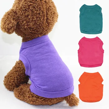 Одежда для собак, жилет для домашних животных, нижняя рубашка для домашних животных, однотонный свитер, Разноцветные удобные Милые универсальные повседневные принадлежности для домашних животных