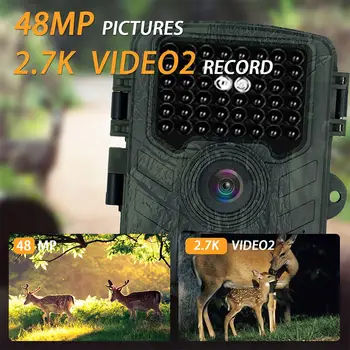 Wifi-камера 48 мп 2,7 к Время срабатывания 0,2 с Ip66 Водонепроницаемая 120-градусная широкоугольная сенсорная камера для мониторинга дикой природы Прямая поставка