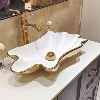 Креативная и персонализированная ванная комната В отеле, простой керамический умывальник, квадратный художественный умывальник, круглый умывальник