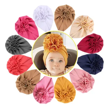 Повязка на голову с цветочным бантом для маленьких девочек ручной работы, повязка на голову с узлом для волос для малышей