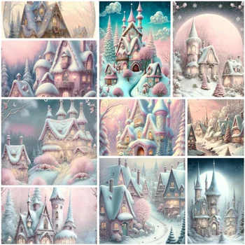 Белый Замок В Снегу Ab Diamond Painting Hobby 2023 Краска По Номерам Для Взрослых Наборы Для рисования Поделок Для Взрослых Подарок Матери 2023
