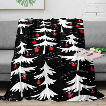 Рождественское одеяло, уютные рождественские фланелевые одеяла с мультяшными узорами высокой плотности, детские праздничные подарки для праздника на диване