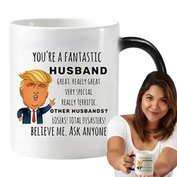 Креативная Кофейная кружка Trump, Меняющая цвет Керамических чайных чашек, Кружка Trump, Забавная чашка для питья, Домашний Декор, Подарок для любителей Trump