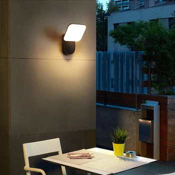 Наружный светодиодный настенный светильник Водонепроницаемый IP65 с датчиком движения Внутренний настенный светильник PIR для балкона, коридора, сада, крыльца, улицы