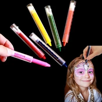 Детские акварельные ручки, 6 штук, красочные, макияж для тела, лица, вечеринки на Хэллоуин, рисование, цветные карандаши, детское искусство