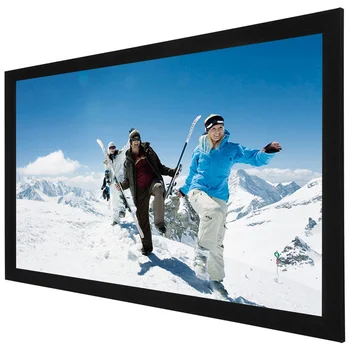 Лагерный 180-дюймовый проекционный экран с фиксированной рамкой, настенное крепление 16: 9 Или 2.35: 1 Ultra HD 3D Серо-белый проекционный экран