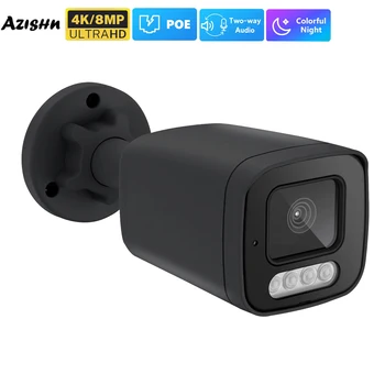 IP-камера Ultra HD 4K 8MP POE, двухстороннее аудио, полноцветное ночное видение, наружная металлическая камера видеонаблюдения 5MP 4MP Bullet