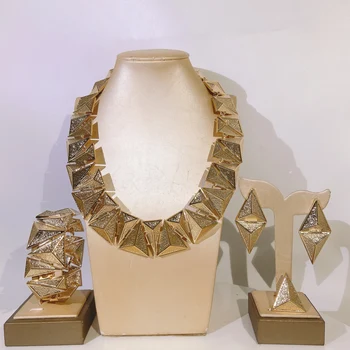 Ювелирные наборы Yulaili для женщин Бесплатная доставка Роскошное Итальянское позолоченное ожерелье Свадебные аксессуары для невесты H00647
