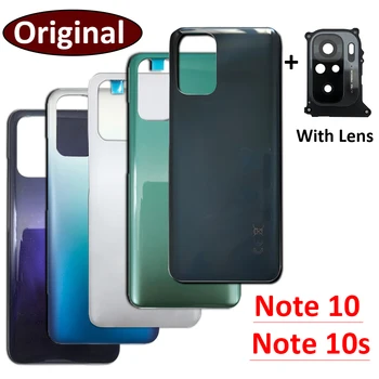 100% Оригинальная Задняя Крышка Для Xiaomi Redmi Note 10 /Note 10s Корпус Батарейного Отсека Задняя Крышка Батарейного Отсека с Камерой Len Hongmi