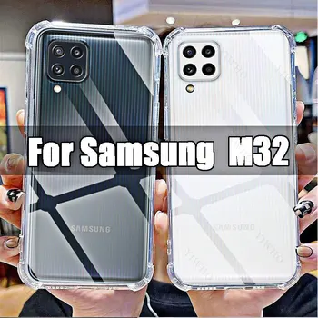 Для Samsung Galaxy M32 Прозрачный Мягкий чехол для телефона HD Прозрачный для Sumsung M 32 6.4 